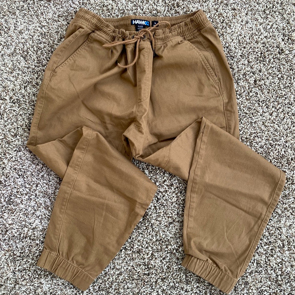 Tony Hawk Men Joggers, Size Large, Khaki